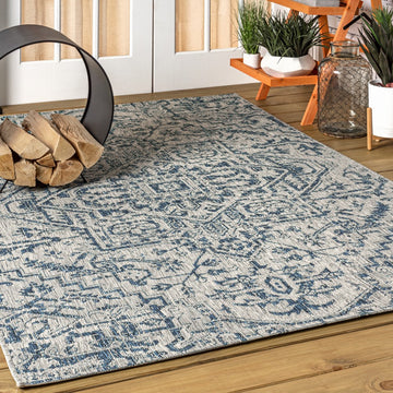 Estrella Bohemian Medallion Textured Weave Indoor/outdoor Area Rug